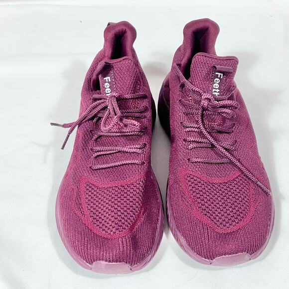 Feethit Blade Running Shoes Men 7.5 (40) Burgundy Non-Slip Slip On Sneakers New - Picture 3 of 9